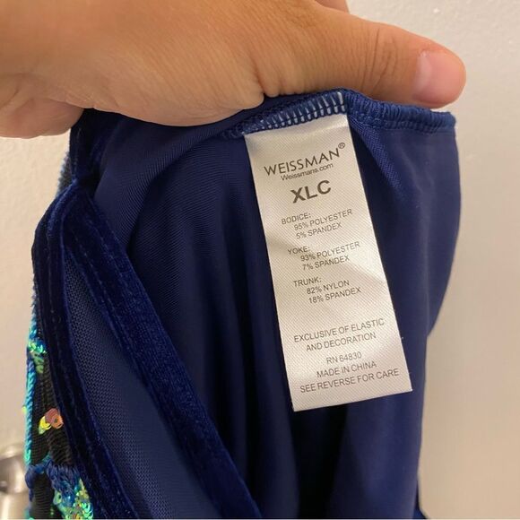 Weissman Dance costume blue sassy fringe sequin dress Misbehave 16291 child XLC - Picture 10 of 12